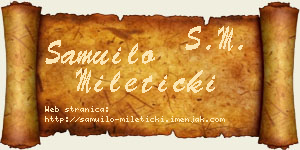 Samuilo Mileticki vizit kartica